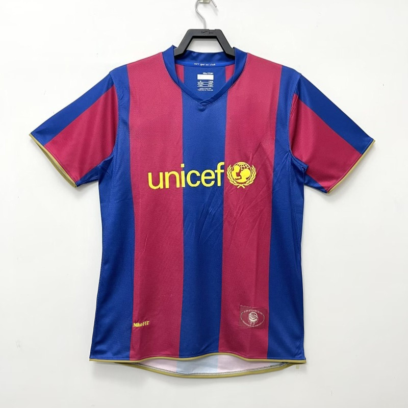 2007-08 BS Home Blue Retro เสื้อฟุตบอลแขนสั้น S-XXL