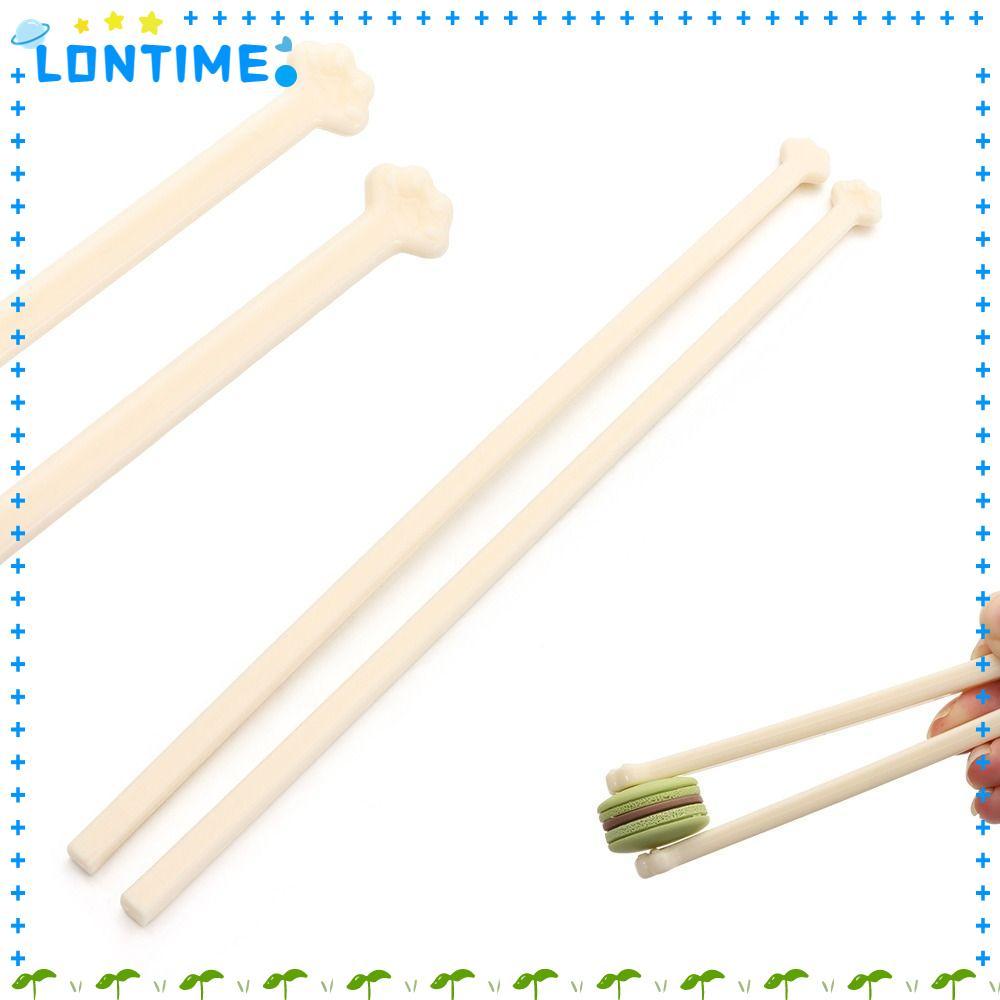 LONTIME ตะเกียบแมว,น้ําหนักเบาน่ารักแมวสีชมพูตะเกียบ,เครื่องมือทําอาหารทนทานลื่นคลิปอาหารของขวัญ