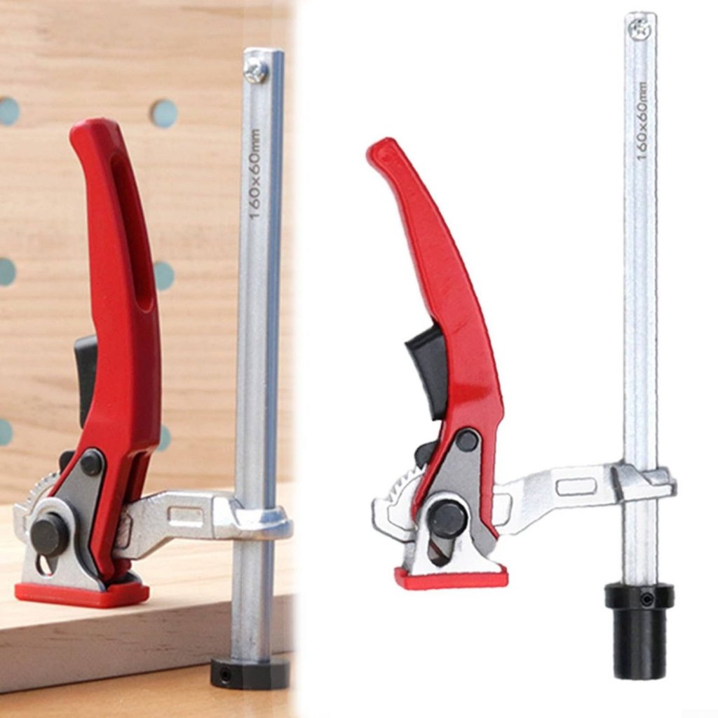 2 ชิ้น Heavy Duty Quick Release Track Saw Clamp การดําเนินงานมือเดียว Ratcheting Track Saw Clamp Non