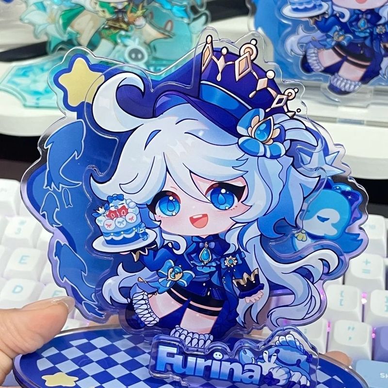 Genshin Impact/Furina/รูปแบบใหม่ Genshin สินค้าอะคริลิค Furina ขาตั้งเดสก์ท็อปตกแต่ง/qett