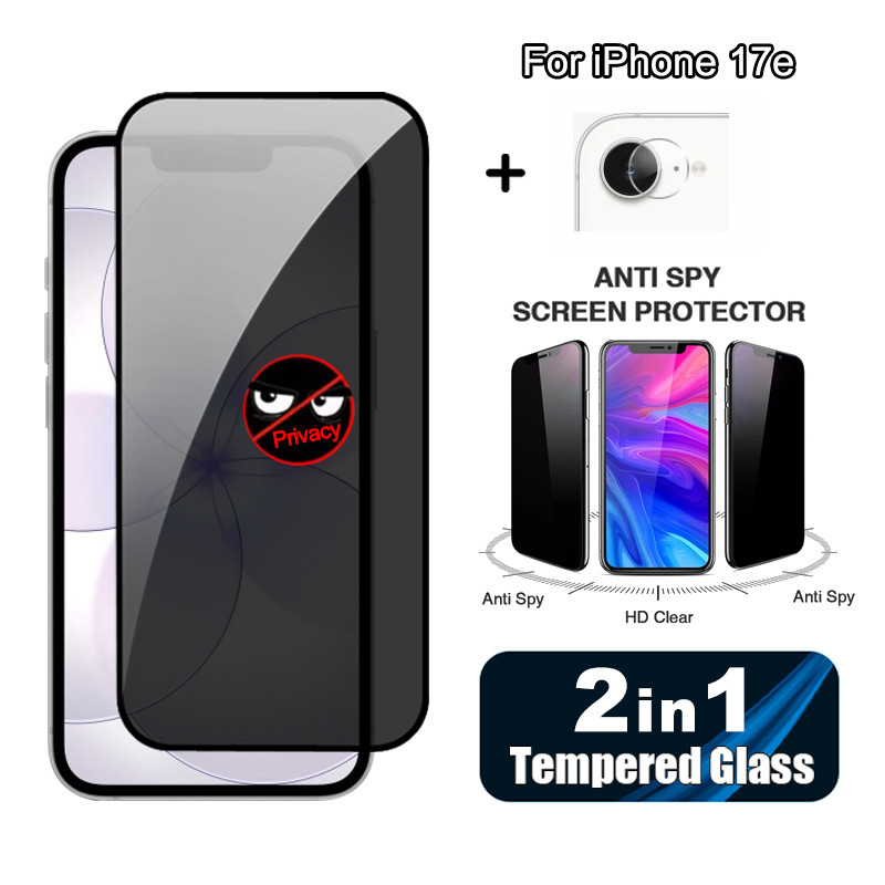 สําหรับiPhone 17e Anti-Spyป้องกันหน้าจอสําหรับiPhone 17 Air 16 16e 15 14 13 12 11 Pro Max Plus 2 in 