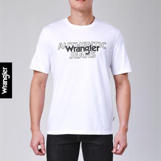 WRANGLER เสื้อยืดแขนสั้นผู้ชาย รุ่น WR F425MTSSF88 สีขาว
