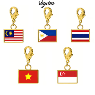 ธงประเทศขนาดเล็ก 10x6.6 มิลลิเมตร สแตนเลสเงางาม อัญญานสร้อยข้อมือ พร้อมขายส่ง