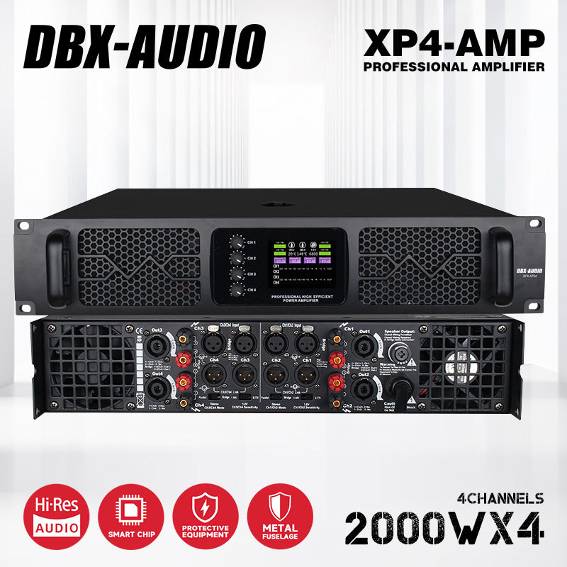 DBX-Audio xp4 AMP เครื่องขยายเสียงบริสุทธิ์ระดับมืออาชีพ, การออกแบบวงจรความแม่นยำสูง, เสียงคุณภาพสูง