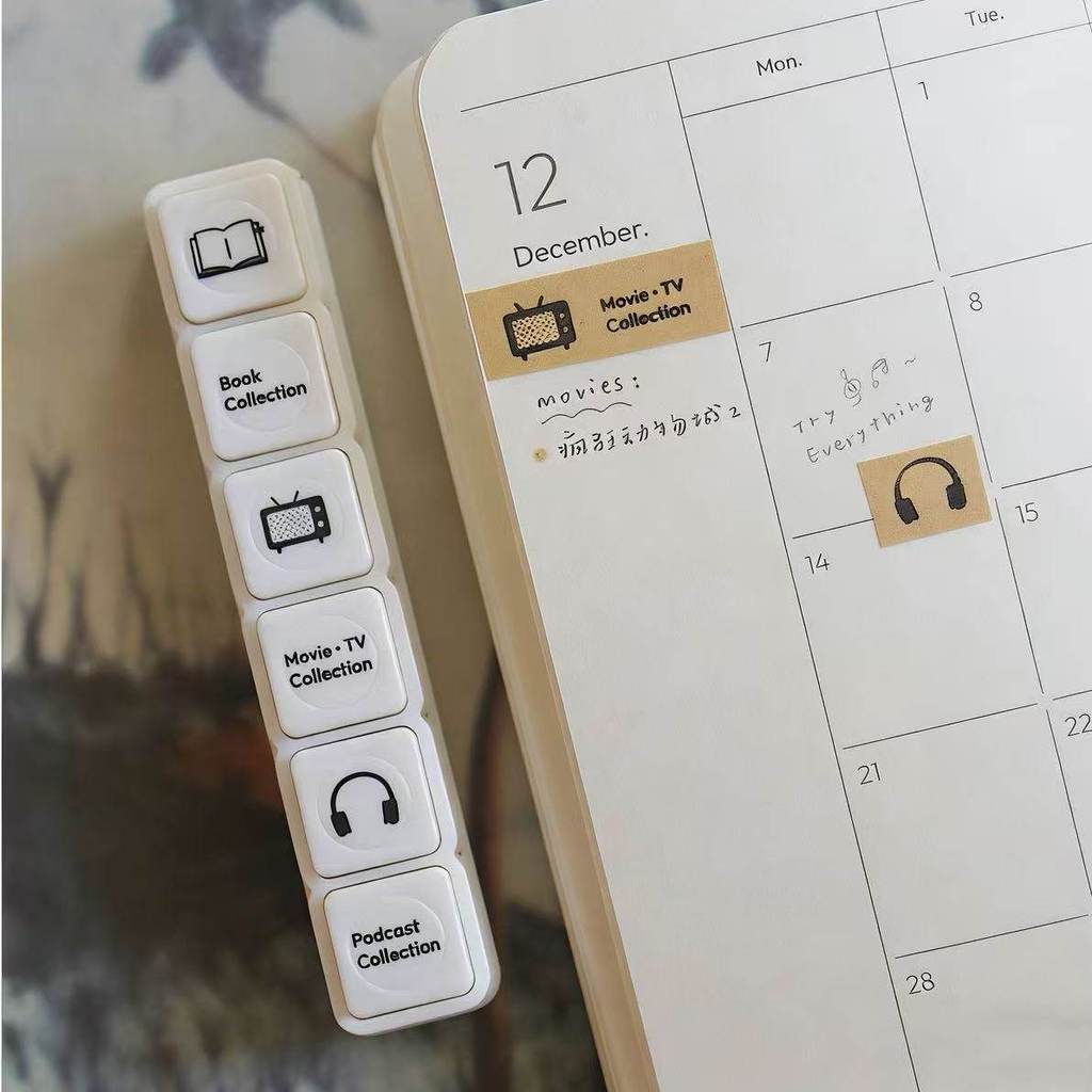⭐⭐หนังสือ ภาพและเสียง Six-Page Photosensitive Seal ที่ถอดออกได้ diy คู่มือชีวิตประจําวันบันทึกวัสดุ 