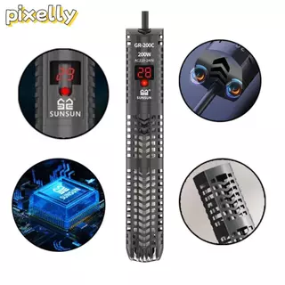 PIXELLY แท่งทําความร้อนตู้ปลา,จอแสดงผลดิจิตอล LCD ประหยัดพลังงานจอแสดงผลดิจิตอลแท่งความร้อน,ควบคุมอุณหภูมิภายนอก GR -Proof Glass Aquarium เครื่องทําความร้อนการใช้