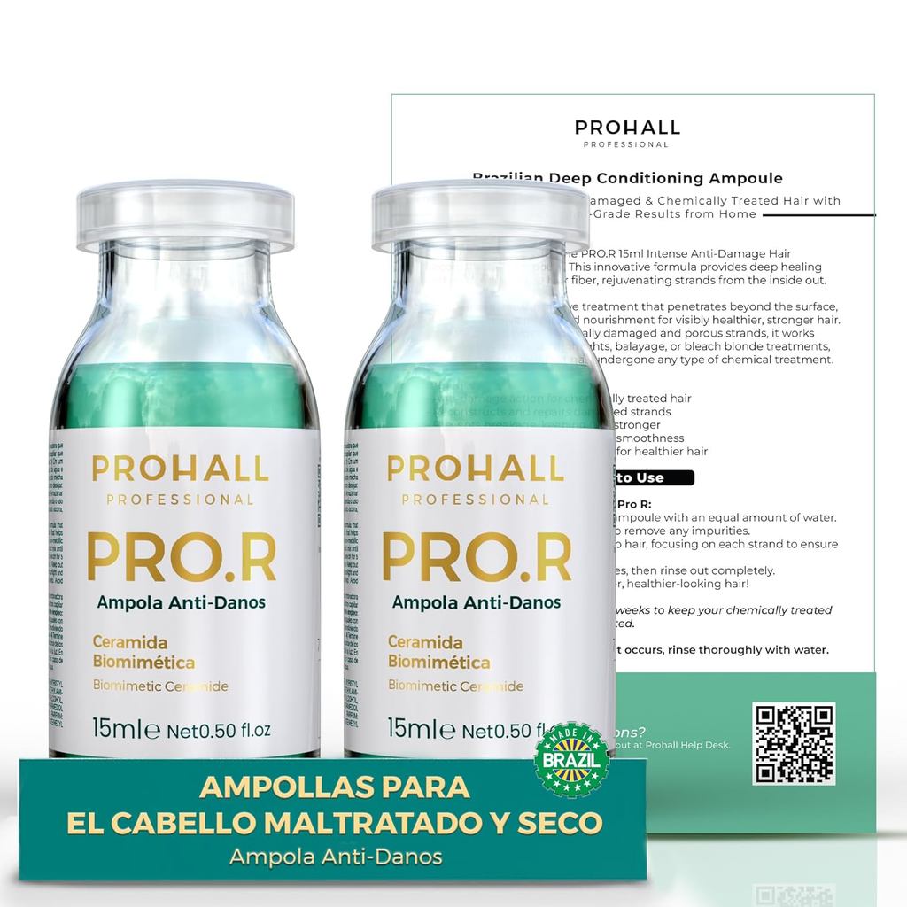 Amplla Para el Cabello Maltado Y Seco-ผมเสีย Deep Hair Mask-Pro R Brazil Blonde Protein Care-Dry Dam