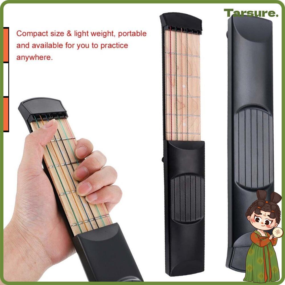 TARSURETH Chord Trainer, 6 String 6 Fret Maple Wood Pocket Guitar, ทนทาน F/Beginne Guitar Practice G
