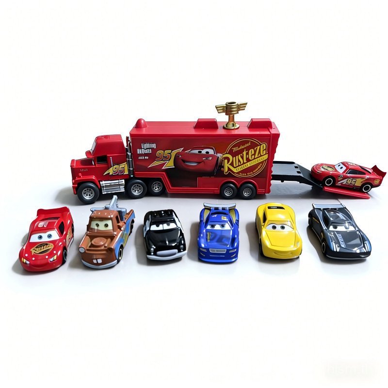 Y1200 ของเล่นรถแข่งโลหะรวมรถยนต์ Lightning McQueen สำหรับเด็ก ชุดของเล่นลื่น Uncle McQueen และ Mater