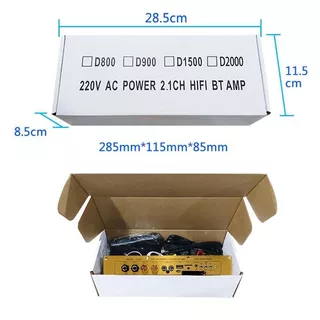 NEW แอมขยายเสียง D2000A D900 D1500 แอมป์จิ๋วบูทูส AUX/USB/TF บอร์ดขยายเสียงซับวูฟเฟอร์ POWER2.1CH HIFI AC220V/DC12-24V