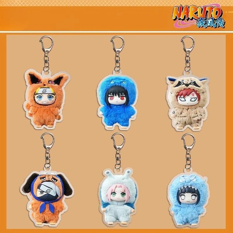พวงกุญแจอนิเมะ Naruto Sasuke Kakashi Sakura Hinata Gaara Chibi อะคริลิคตกแต่งน่ารักสําหรับกระเป๋านัก