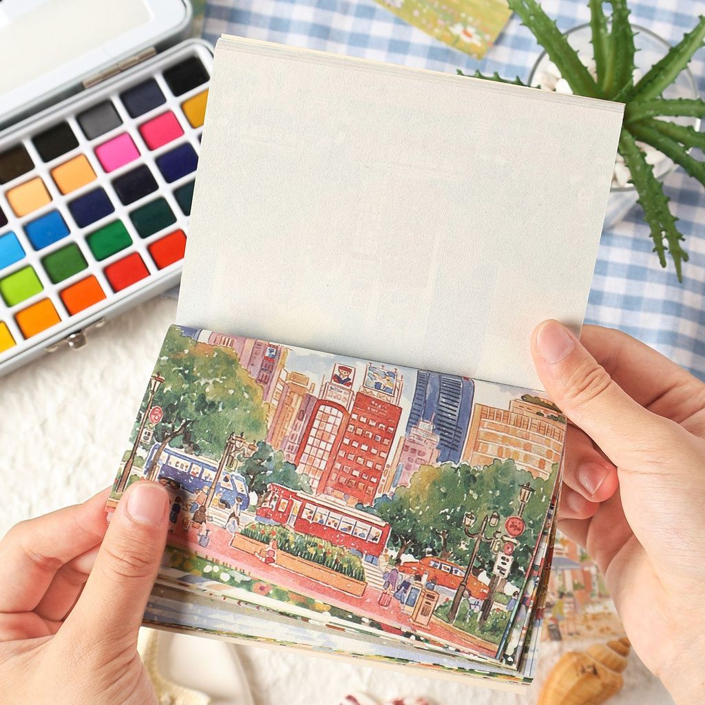 ฟรี Happy Song Four Seasons Note ins วัสดุฐานคู่มือแนวนอน diy กระดาษตกแต่งไม่ติด