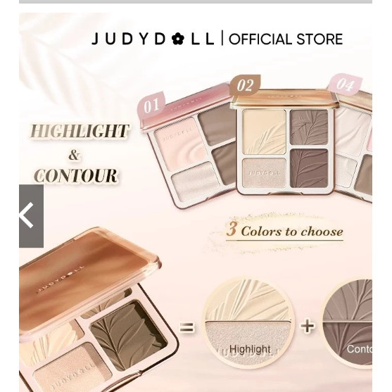 (สูท)【ส่งจากไทย】JUDYDOLL HIGHLIGHT & CONTOUR 9g จูดี้ดอล ไฮท์ไลท์ & คอนทัวร์ กันน้ำ ติดทนนาน