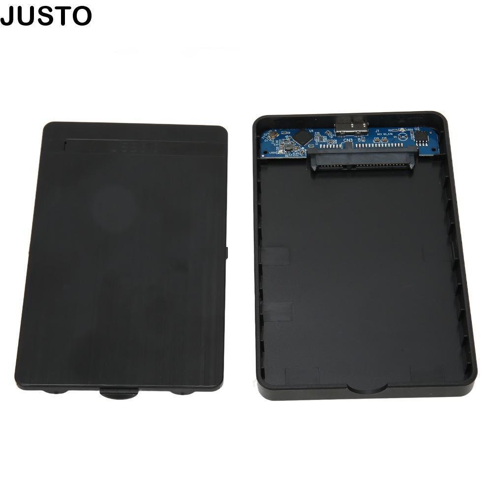 JUSTO กล่องใส่ฮาร์ดไดรฟ์, พร้อมสาย 2.5 นิ้ว SATAs SSD Enclosure, Plug and Play ทนทาน 1000GB ภายนอก R