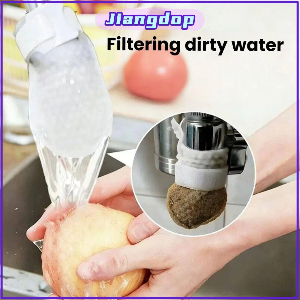 JIANG 10/50 ชิ้นก๊อกน้ํากรองผ้าฝ้าย, Universal หนาก๊อกน้ํากรอง, T-straps Anti-splash Tap Water Filter กระเป๋า