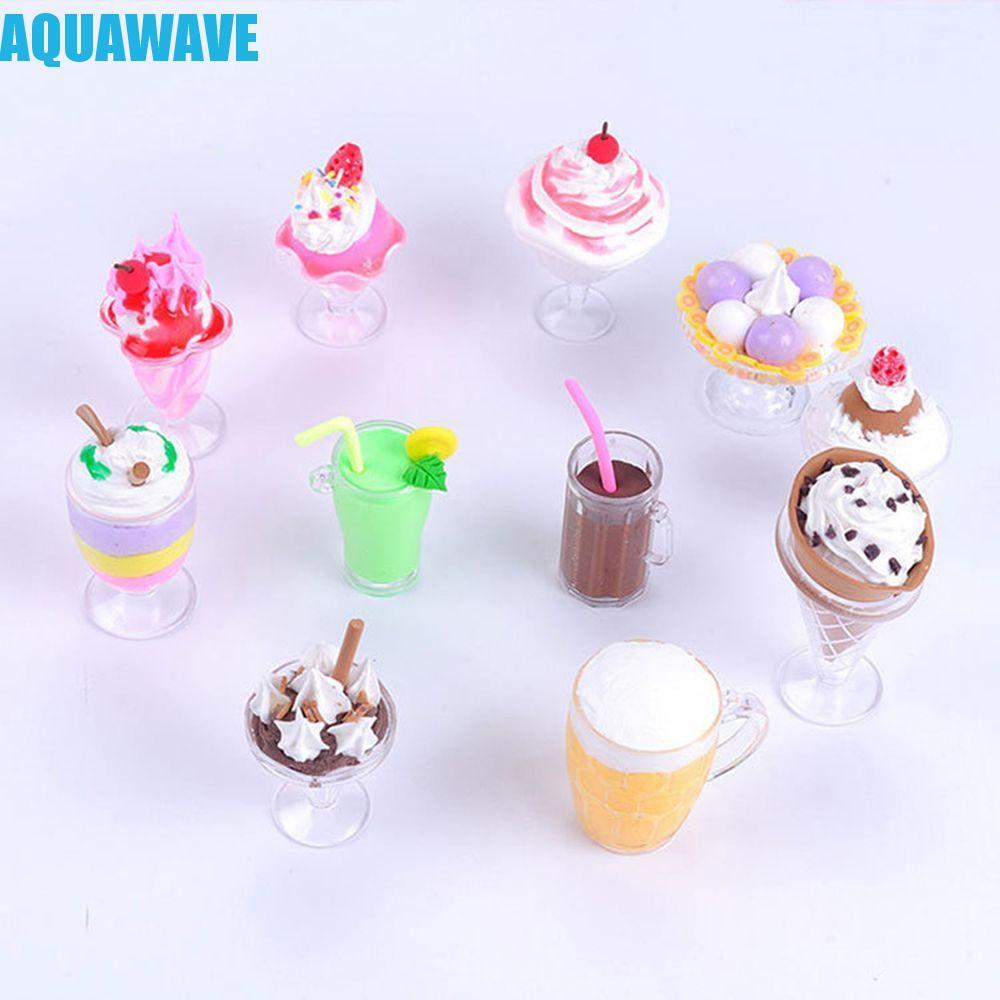 AQUAWAVE ถ้วย 17 ชิ้น/เซ็ต Miniatures DIY ของเล่นบนโต๊ะอาหาร Goblets Dollhouse Decor