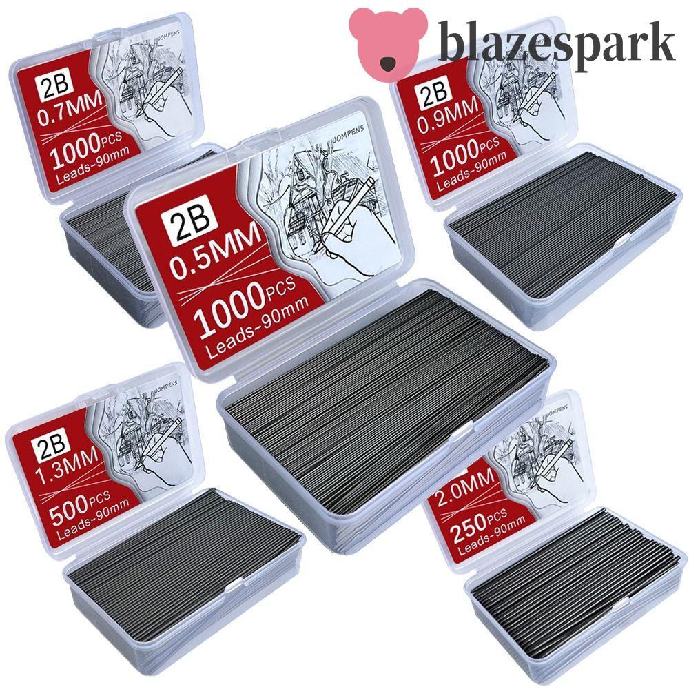 BLAZESPARK ไส้ดินสอกล,ความจุขนาดใหญ่ 0.5 0.7 0.9 1.3 2.0 มม.เติมดินสอ,Back To School 2B เปลี่ยนแกนดิ
