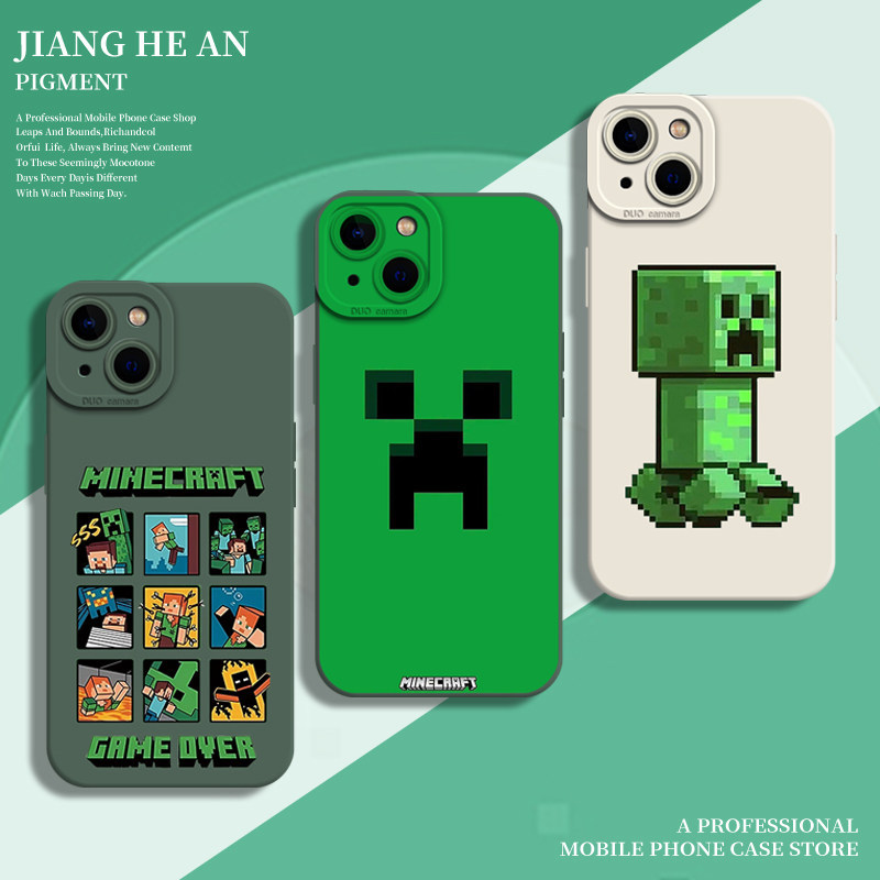 Minecraft เหมาะสําหรับ iqoo15 เคสโทรศัพท์ iqooneo11 พิกเซล 13 Creeper 12pro เกม 11s ซิลิโคน 10 สินค้