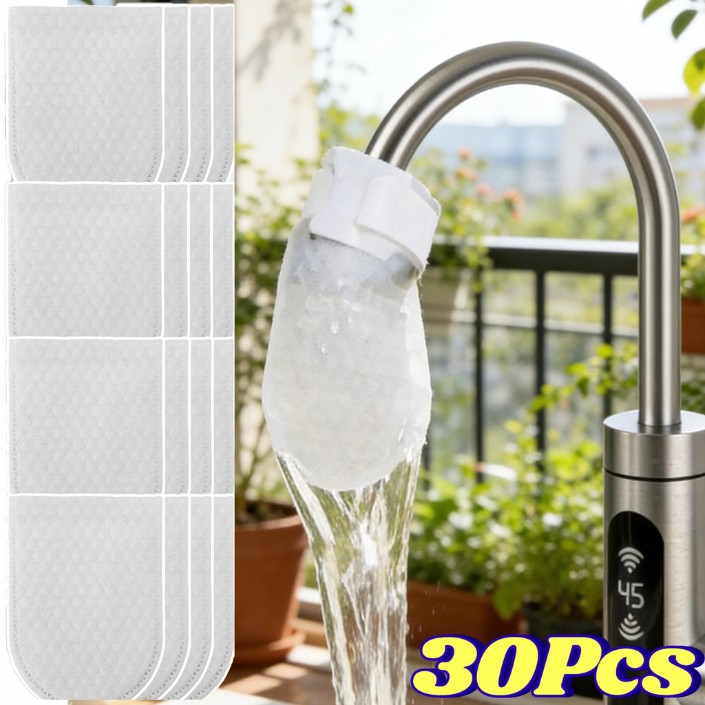 30 ชิ้นแบบพกพา Water Tap Anti-Splash Imppurity Rust ถุงกรอง Fastening สายรัด - หนาห้องครัวห้องน้ําก๊อกน้ํากรอง