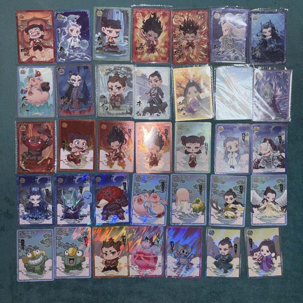 การ์ดสะสมภาพยนตร์ Nezha Doutian Bag ระเบิดแรกระเบิดที่สอง qr ครบชุด Nezha QR One Set