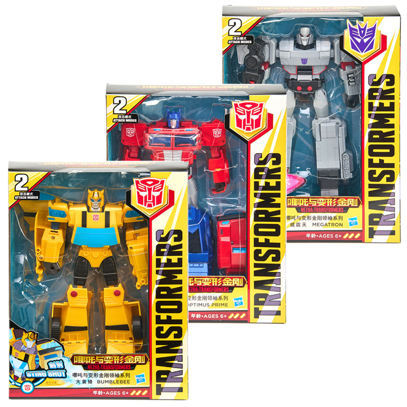 Hasbro Transformers Toy Nezha และ Transformers Leader Megatron Bumblebee Optimus Prime