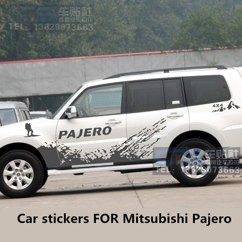 สติกเกอร์รถสําหรับ Mitsubishi Pajero V93 V97 V73 ประตูตกแต่งภายนอกสติกเกอร์ดัดแปลง Pajero Sport Off-