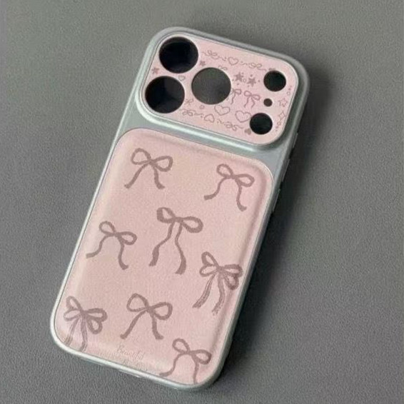 สําหรับ IPhone 17 16 15 14 Plus 13 12 11 Pro Max X XR XS Max สีชมพูน่ารักโบว์สาวเงินหน้าต่างขนาดใหญ่หนังเคสโทรศัพท์นุ่ม ราคา ถูกที่สุด ดีลบีเคเค แกลเลอรีภาพที่ 7