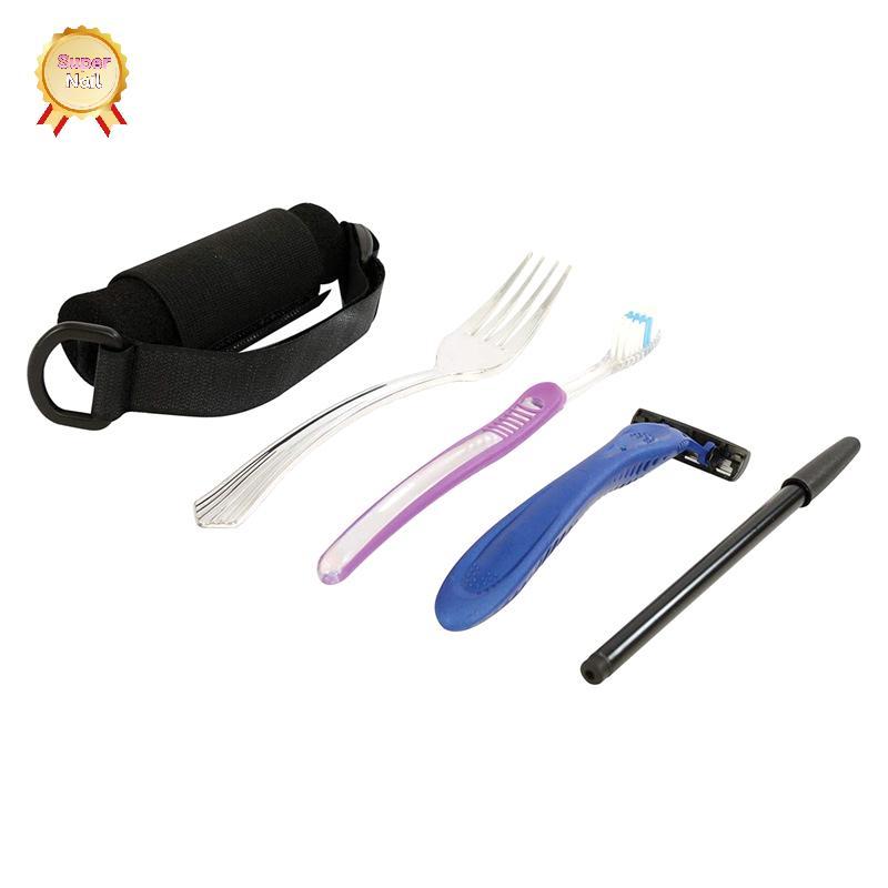 SuperNail Aid Utensil Cuff Holder Strap Elastic Eating Cuff Spools Forks Fixing Nylon Band สําหรับผู