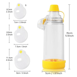 เด็กผู้ใหญ่ปักเป้า Asthma Inhaler Spacer Atomizer Spacer Mist ถังเก็บหน้ากากสําหรับเด็กทารก