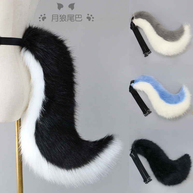 Handmade Fluffy Wolf Tail คอสเพลย์ Prop – Soft Faux Fur หางสัตว์สําหรับอะนิเมะ Convention, Party Dress Up & อุปกรณ์เสริมเครื่องแต่งกาย
