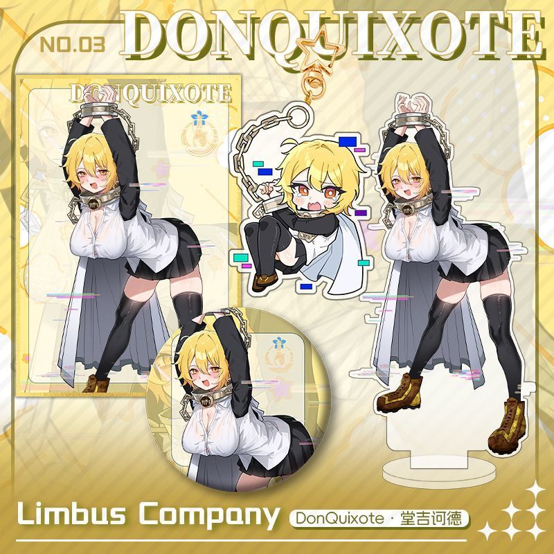 Limbus Company Key Chain สําหรับผู้ชาย DonQuixote Key แหวนผู้หญิงอะคริลิคพวงกุญแจรถ Party จี้ Cos สาวของขวัญอุปกรณ์เสริมเครื่องประดับ