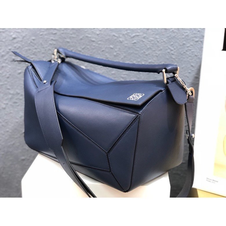 LOEWE Puzzle Messenger Bag Geometric Stitching Color Flap Crossbody Female Bag