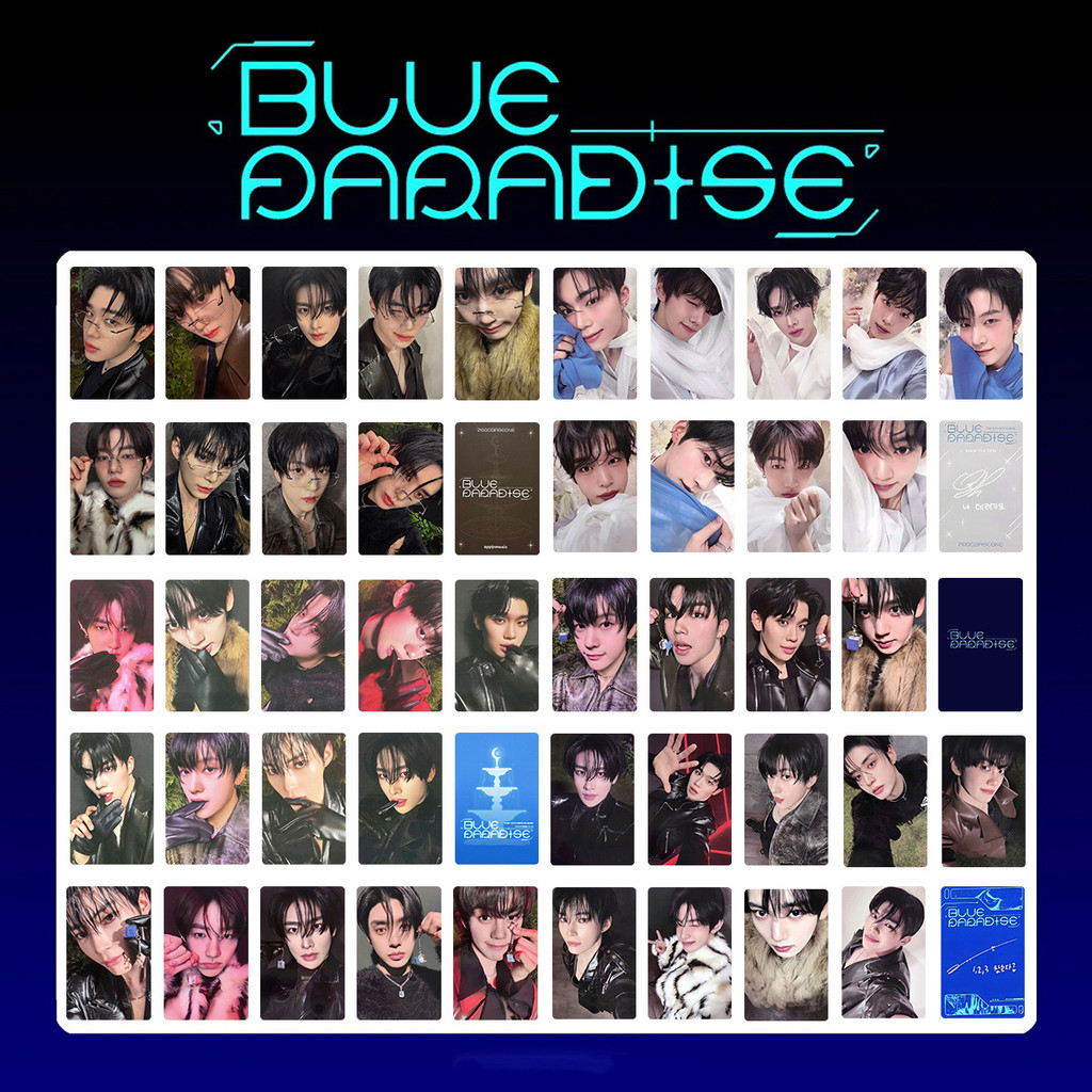 ZB1 ผสม BLUE PARADISE สินค้า Photocard อัลบั้ม Photocard SEEK HIDE สีขาวรุ่น KEY CAP2025.12.7