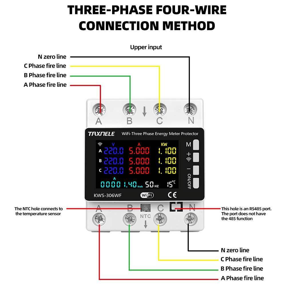 63a Tuya WIFI สมาร์ท Circuit Breaker Energy Meter KWh Power รีโมทคอนโทรลแรงดันไฟฟ้าปกป้อง Smart Life - รูปที่ 7