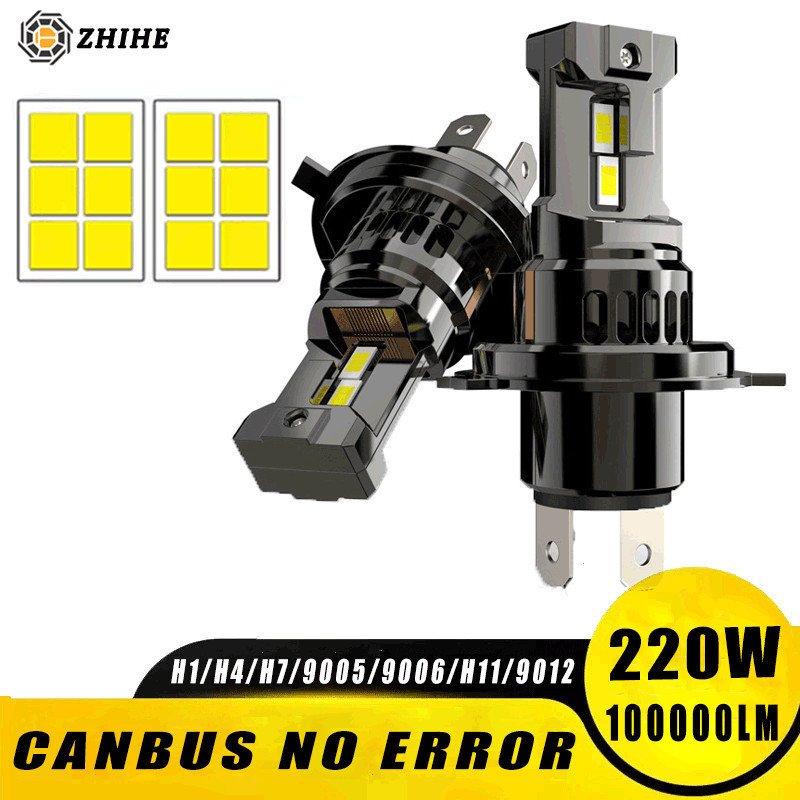 1:1 ขนาด Turbo H7 LED CAN Bus Light Mini ไฟหน้าไร้สาย 220W H7 รถ LED ไฟหน้าหลอดไฟ 6500K สีขาว