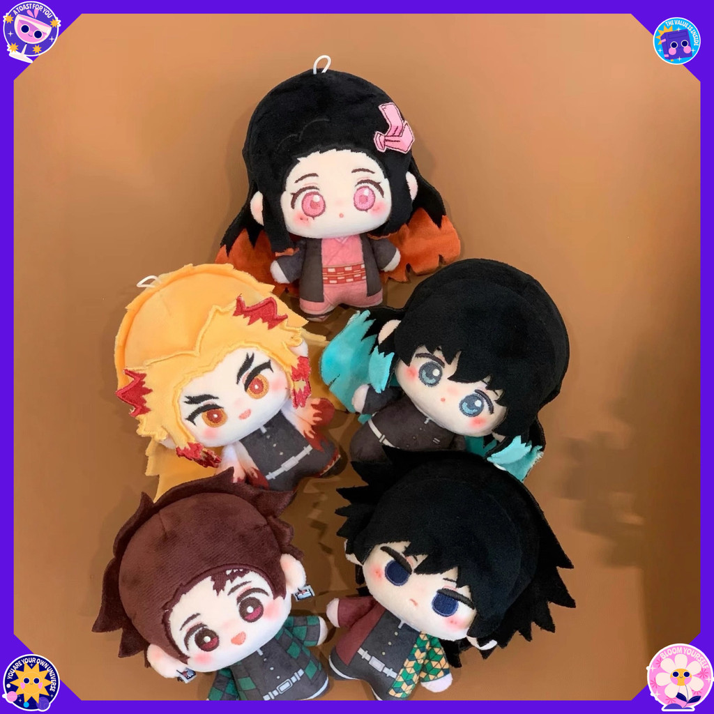 Demon Slayer 10 ซม.ชุดตุ๊กตาตุ๊กตา - Giyuu, Muichiro, Kyoujurou, Yoriichi แรงบันดาลใจ - Soft Anime M