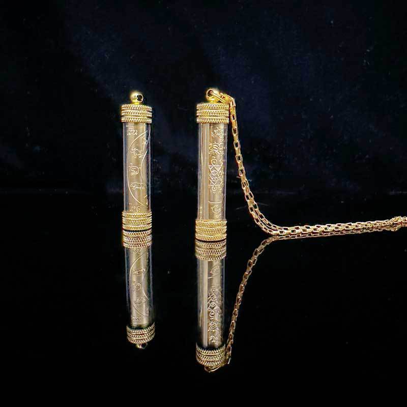 T Thailand Amulet Zodiac Talisman Tube หลอดทอง JM