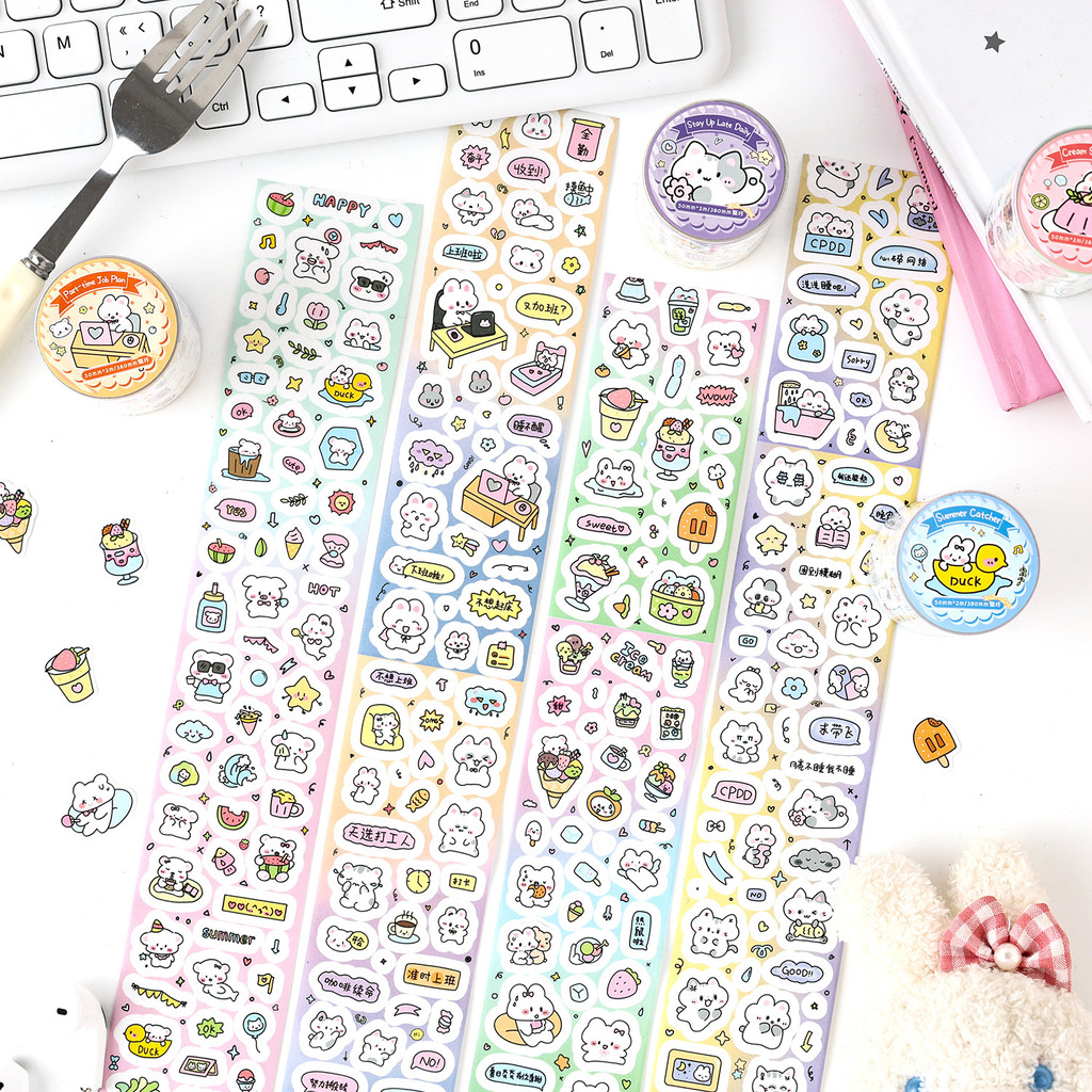 Journamm 50 มม.* 2 เมตรกระดาษการ์ตูนเทปสติกเกอร์สําหรับ Journaling สมุดภาพและอุปกรณ์ Junk Journal สติกเกอร์ตกแต่ง