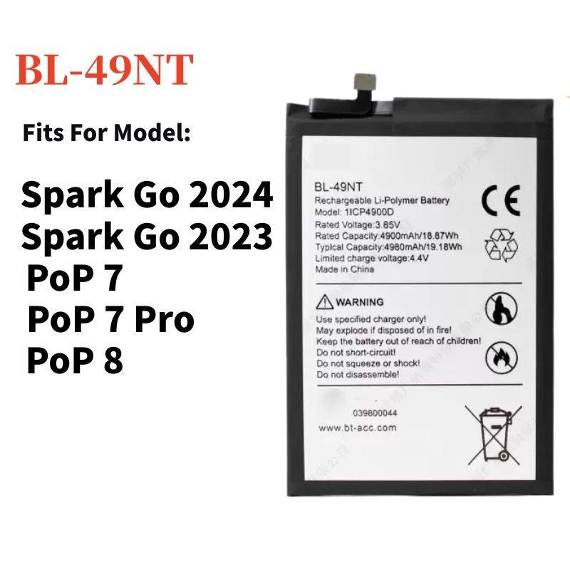 Battery BL-49NT Compatible For แบตเตอรี่ Tecno Spark Go 2024 2023 แบต POP7 POP 7 Pro POP8