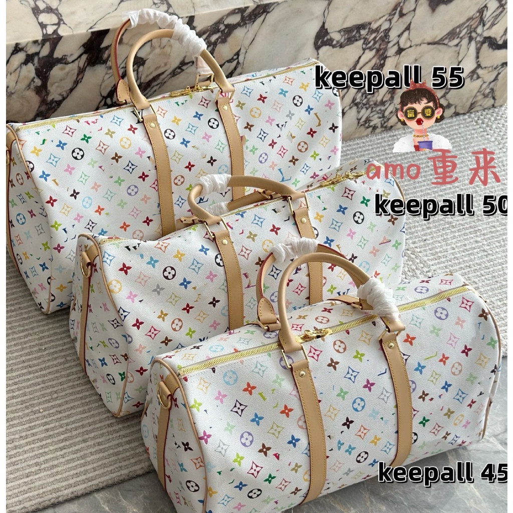 Real Shot กระเป๋าเดินทาง Keepall Gym Airport กระเป๋าสะพายข้างหนังแท้สําหรับผู้ชาย ZCFX