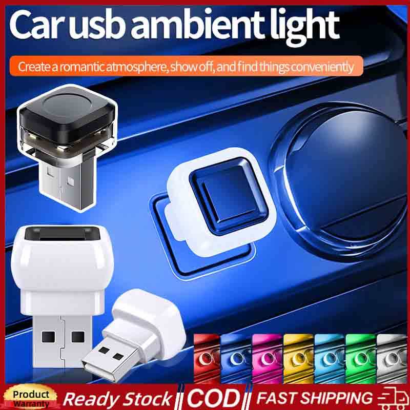 4 ชิ้น Universal Mini USB Light LED การสร้างแบบจําลองรถ Ambient Light Neon ภายในเครื่องประดับรถ Neon บรรยากาศ Ambient โคมไฟอุปกรณ์เสริม