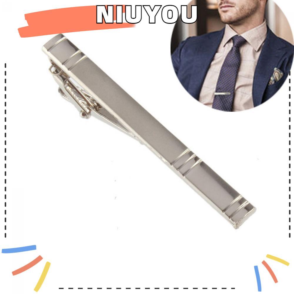 NIUYOU Tie Pins Bar แฟชั่นโลหะเงิน