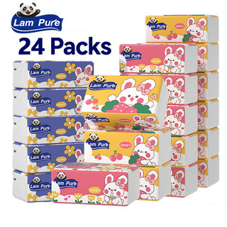 【BUY 20 TAKE 4】 LamPure Facial Tissue Cute Rabbit Packaging 3 Colors 280 Sheets Luxury Comfort Tissue 170*140 MM Wood Pulp Paper Towels Tissue Wholesale