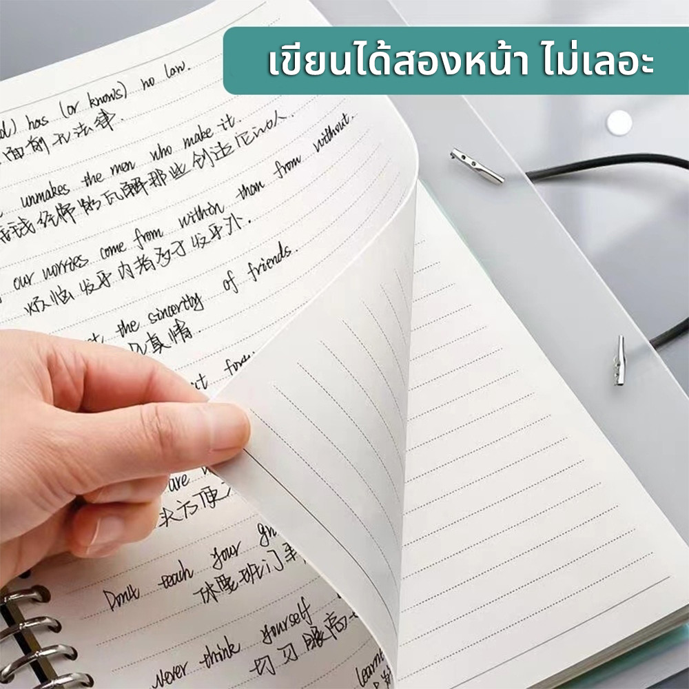 สมุดโน๊ต DIY เพิ่มเปลี่ยนใส้ได้ตามต้องการ ปกกันน้ำ อยู่ทรง A5/B5/A4 สมุดบันทึก สมุดจด waterproof notebook - รูปที่ 2