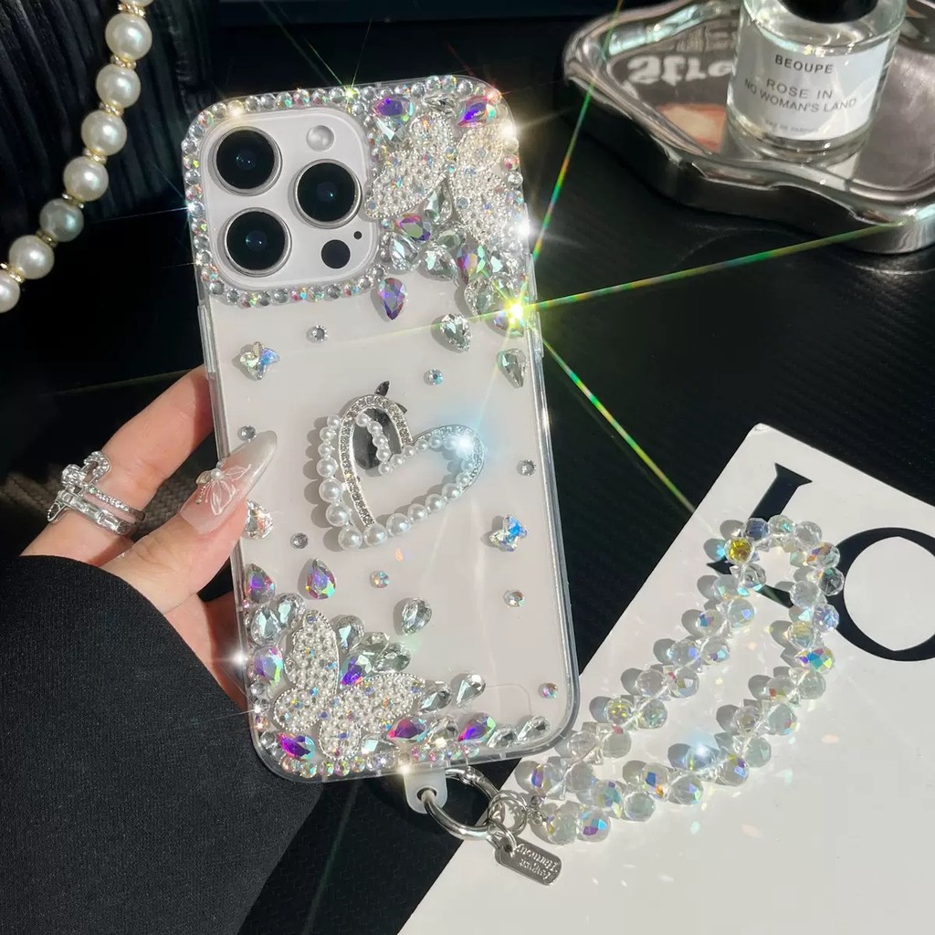 เคสโทรศัพท์สําหรับ OPPO Reno 15F Max Plus 15 14F 14 13 13F 12 12F 11 10 8T 7Z 8 Pro 4G 5G Rhinestone สร้อยข้อมือลูกปัดสั้นนุ่มกันกระแทกปกหลัง - รูปที่ 4