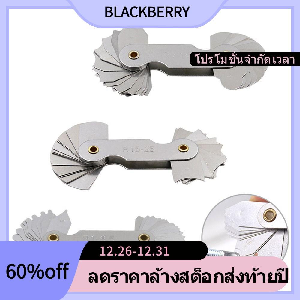 BLACKBERRY 16 ชิ้น/เซ็ต Radius Gauge Radius Fillet Gauge สแตนเลส Arc เครื่องมือวัดตัวอย่าง R Gauge