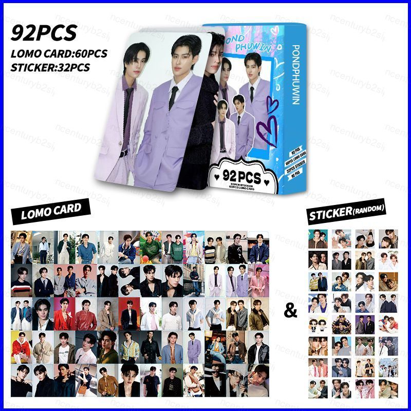 G2P 92 ชิ้น/เซ็ต PONDPHUWIN สติ๊กเกอร์การ์ด LOMO Phwin Tangsakyuen โปสการ์ดคอลเลกชัน Thai Star Perip
