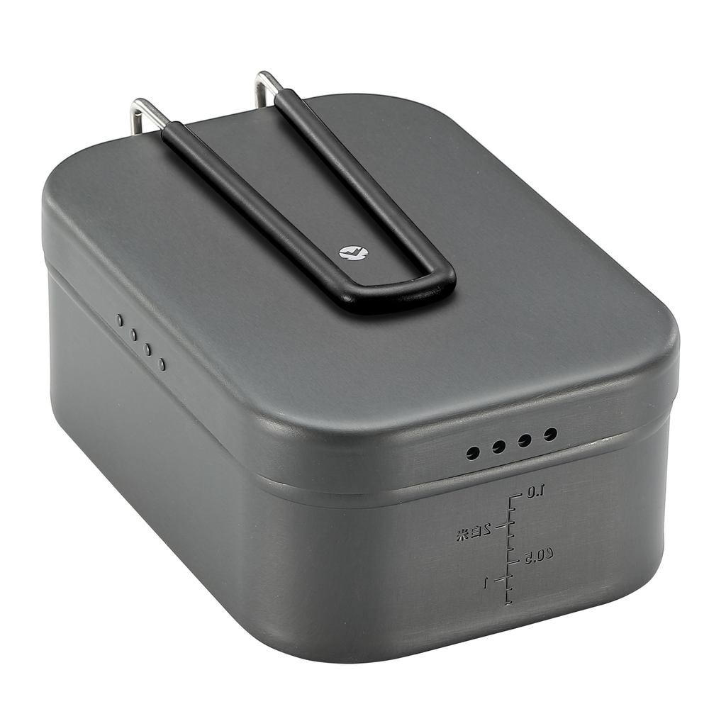 CAMPING MOON H-2013 Extra-Thick Mess Tin: 1.3L Large-Capacity Aluminum Cooker for Perfect Camp Rice