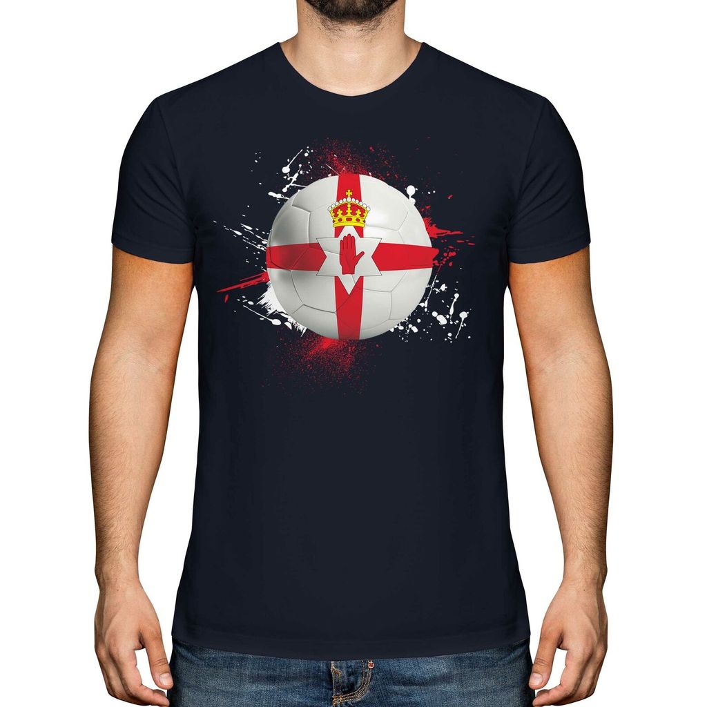 จัดส่งภายใน 24 ชั่วโมง Northern Ireland Football Mens Tshirt Tee Gift World Cup Sport COD