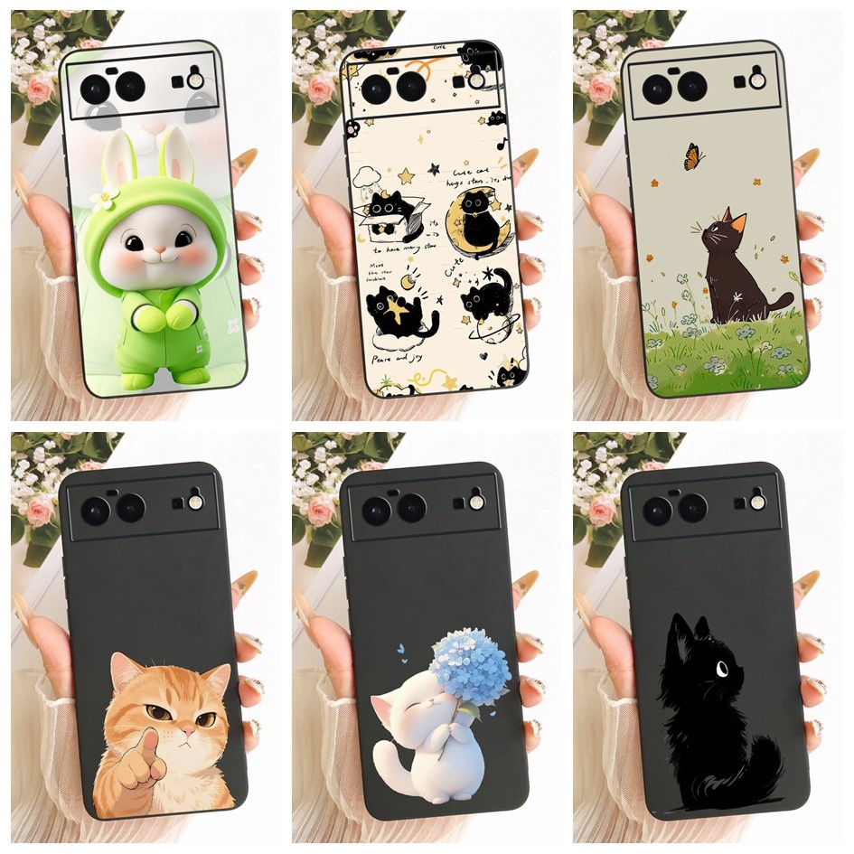 ปลอกการ์ตูนน่ารักสําหรับ Google Pixel 6 GB7N6 G9S9B16 / Pixel 6 Pro GLUOG G8VOU เคสโทรศัพท์ซิลิโคนสี